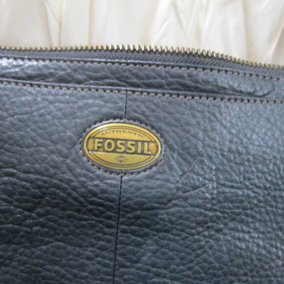 Vintage Black FOSSIL Cowhide Leather Shoulder/Crossbody Bag. - Picture 6 of 9